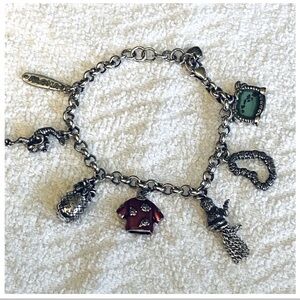 Vintage Brighton Silver Chain-Link Bracelet with Charms classic jewelry old